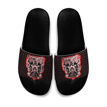 Slide Sandals Wolf Odin Viking Red Slide Sandals