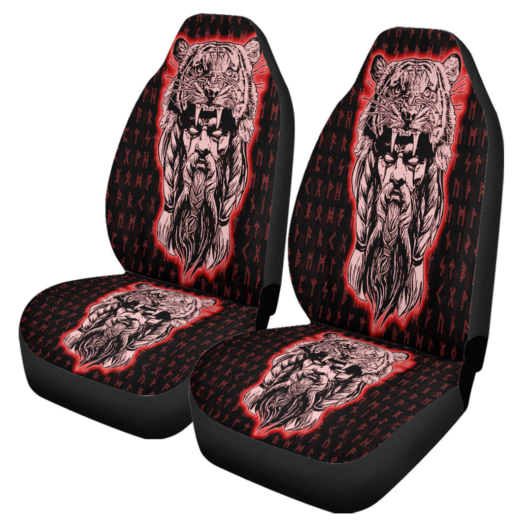 Car Seat Covers Wolf Odin Viking Red Car Seat Covers