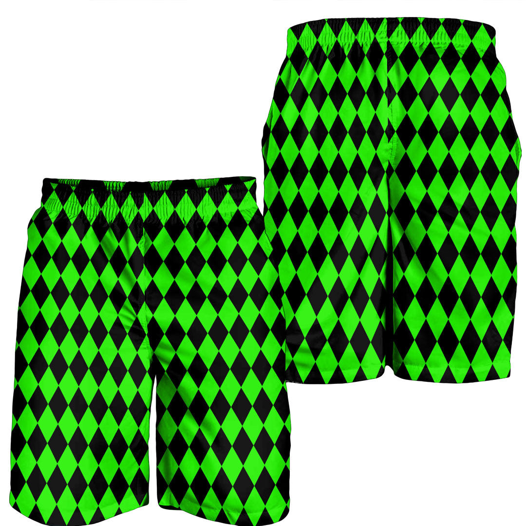 Clothing Argyle Black and Green Men Short