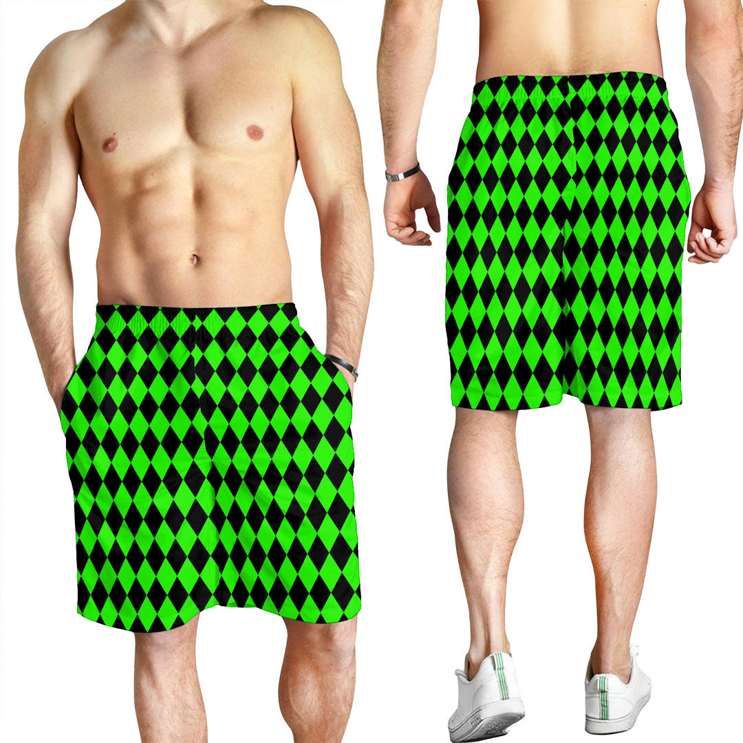Clothing Argyle Black and Green Men Short