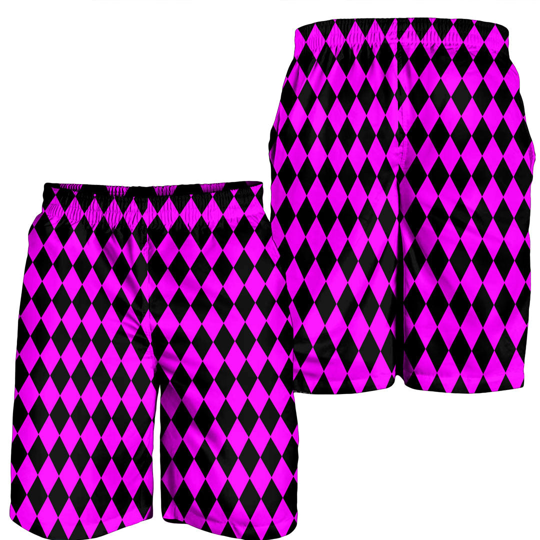 Clothing Argyle Black and Pink Men Short