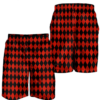 Clothing Argyle Black and Red Men Short