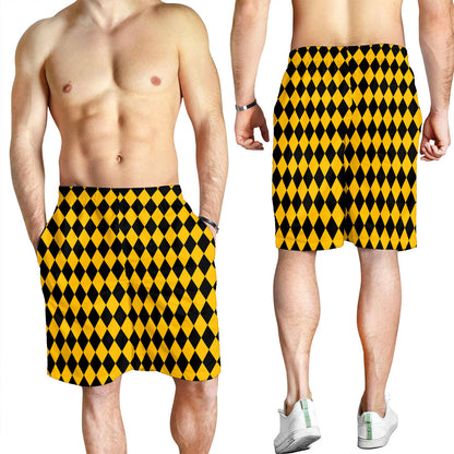 Clothing Argyle Black and Yellow Men Short