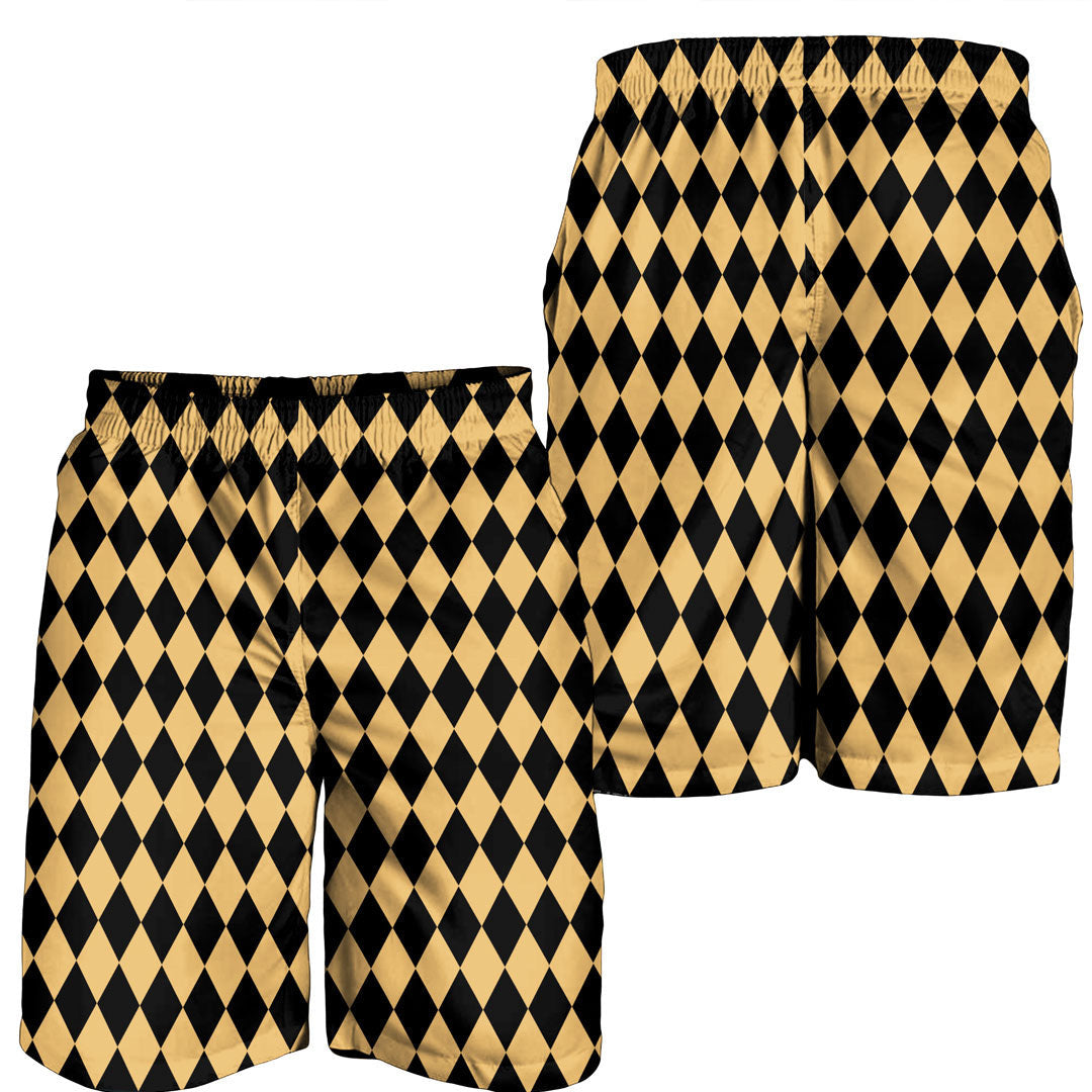 Clothing Argyle Black and Gold Men Short