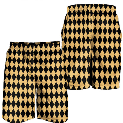 Clothing Argyle Black and Gold Men Short