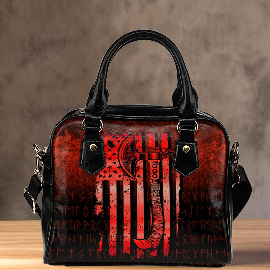 Shoulder Handbag Usa Flag Viking Cool American Norsemen Red Version Shoulder Handbag