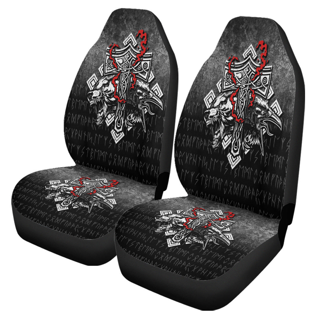 Car Seat Covers Thorhammermjolnirruneprotectionodinravenviking Car Seat Covers