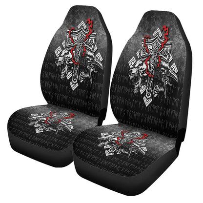 Car Seat Covers Thorhammermjolnirruneprotectionodinravenviking Car Seat Covers