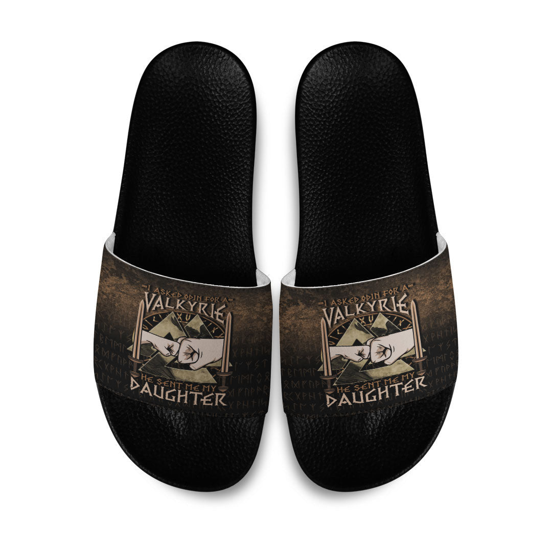 Slide Sandals I Asked Odin For A Valkyrie He Sent Me My Daughter Slide Sandals