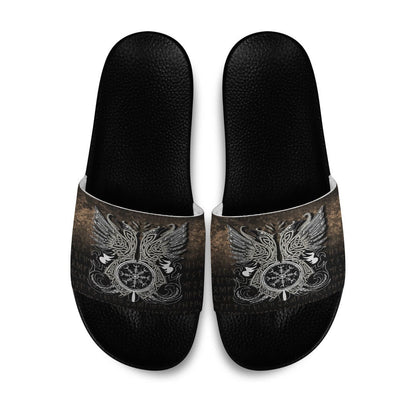 Slide Sandals Huginn & Muninn, Odin's Ravens Slide Sandals