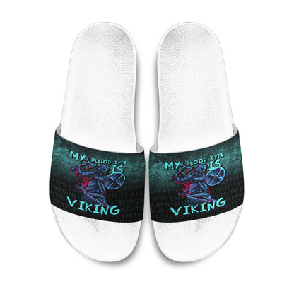 Slide Sandals Blood Type Viking Axe Warrior Valhalla Slide Sandals