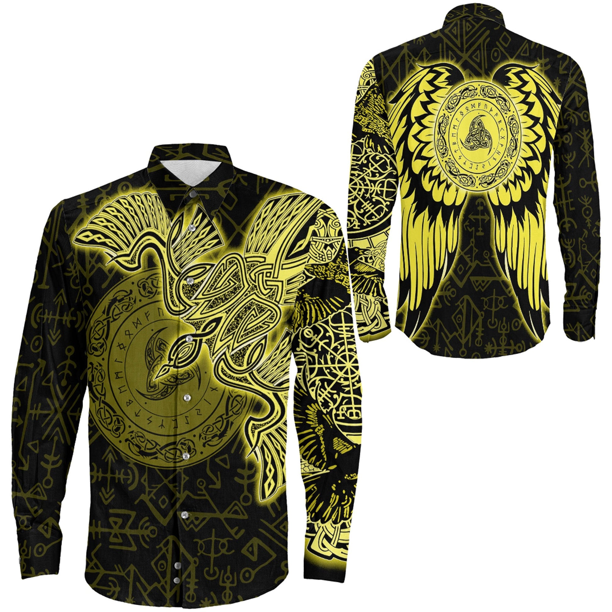 Clothing Raven Ving Gold Long Sleeve Button Shirt