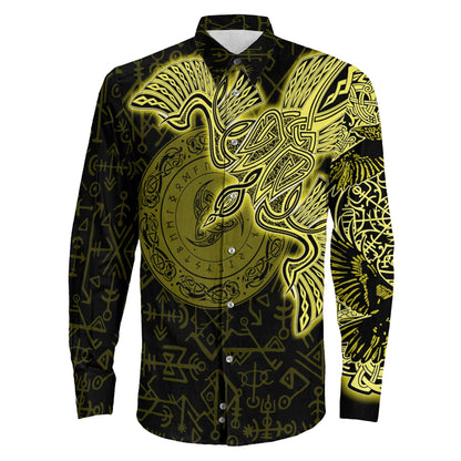 Clothing Raven Ving Gold Long Sleeve Button Shirt