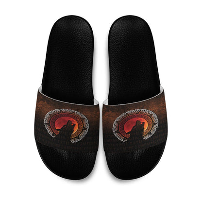 Slide Sandals Fenrir Norse Wolf Son of Loki Slide Sandals