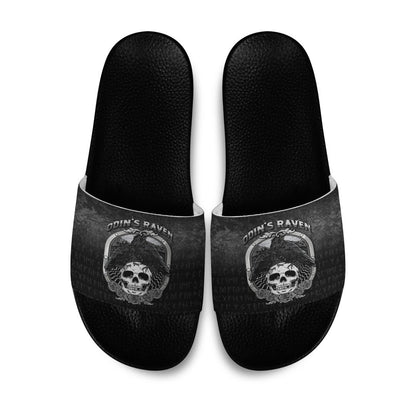 Slide Sandals Odins Raven Norse Mythology Ravens Midgard Birds Crow Slide Sandals