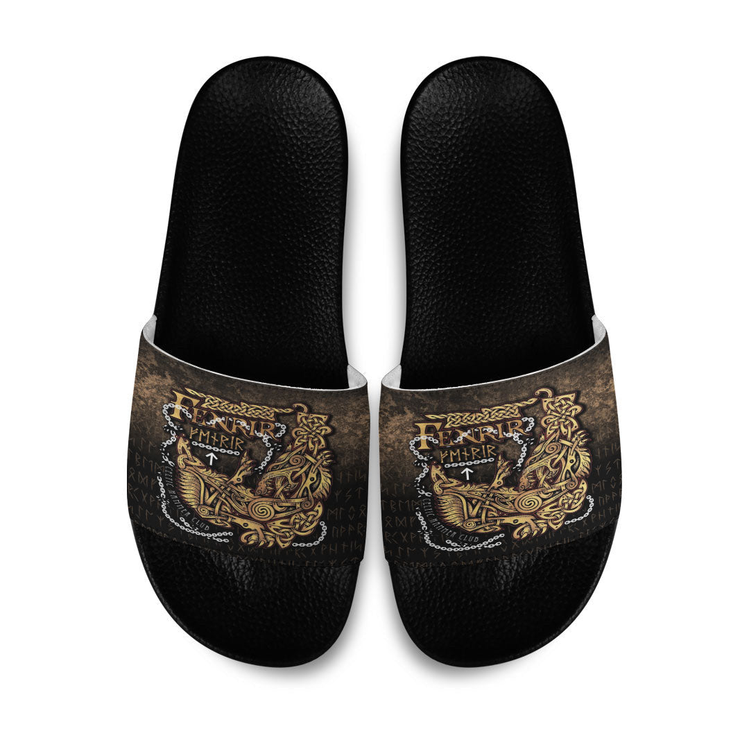 Slide Sandals Fenrir Ragnarok Viking Monster Wolf Slide Sandals