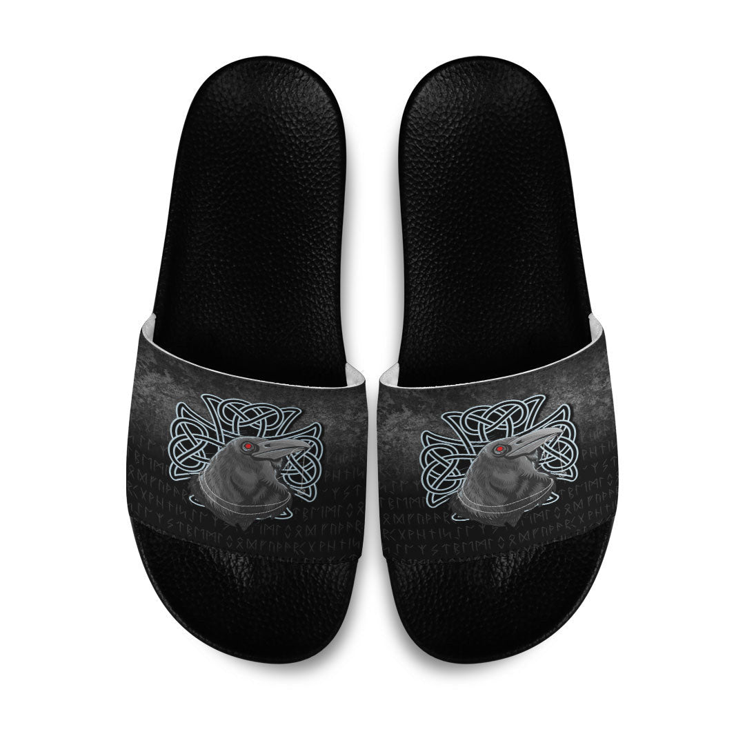 Slide Sandals Raven Viking Warrior Norse Slide Sandals