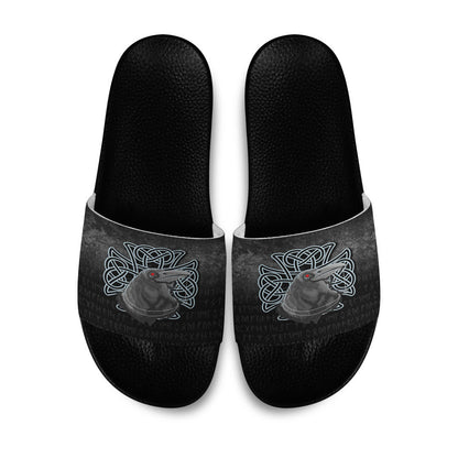 Slide Sandals Raven Viking Warrior Norse Slide Sandals