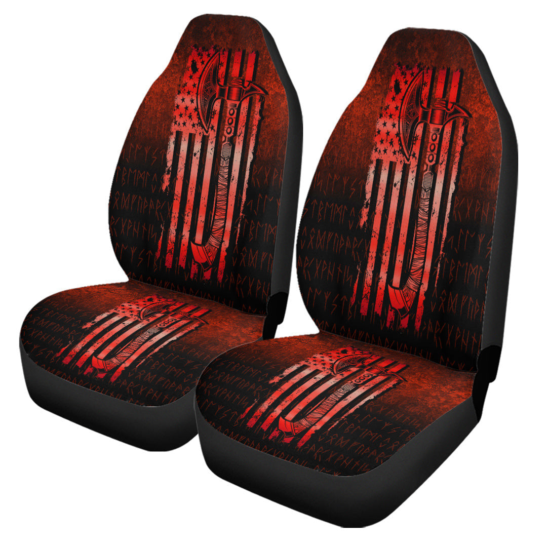 Car Seat Covers Usa Flag Viking Cool American Norsemen Red Version Car Seat Covers