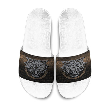 Slide Sandals Norse Pagan Viking Wolf Slide Sandals