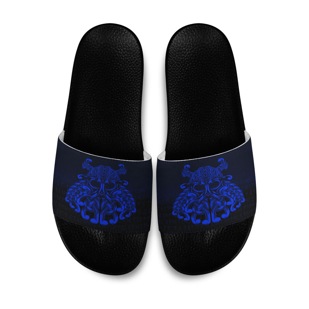 Slide Sandals Vikings Odin Valhalla Blue Version Slide Sandals