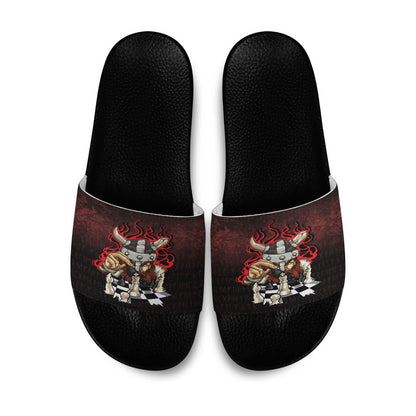 Slide Sandals Brave Viking With Chessboard Chess Slide Sandals