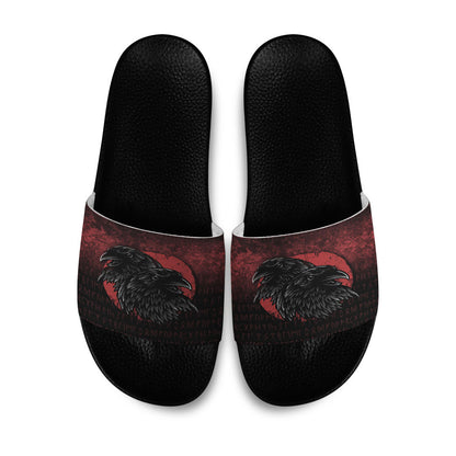 Slide Sandals Huginn And Muninn Birds Norse Mythology Crow Hunters Wildlife Animals Slide Sandals