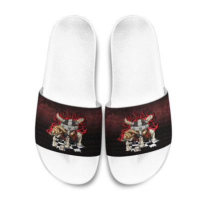Slide Sandals Brave Viking With Chessboard Chess Slide Sandals
