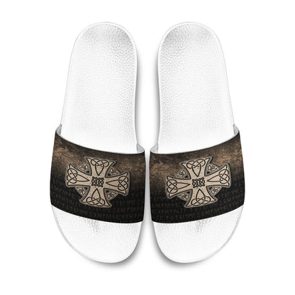 Slide Sandals Celtic Symbol Norse Mythology Valhalla Slide Sandals