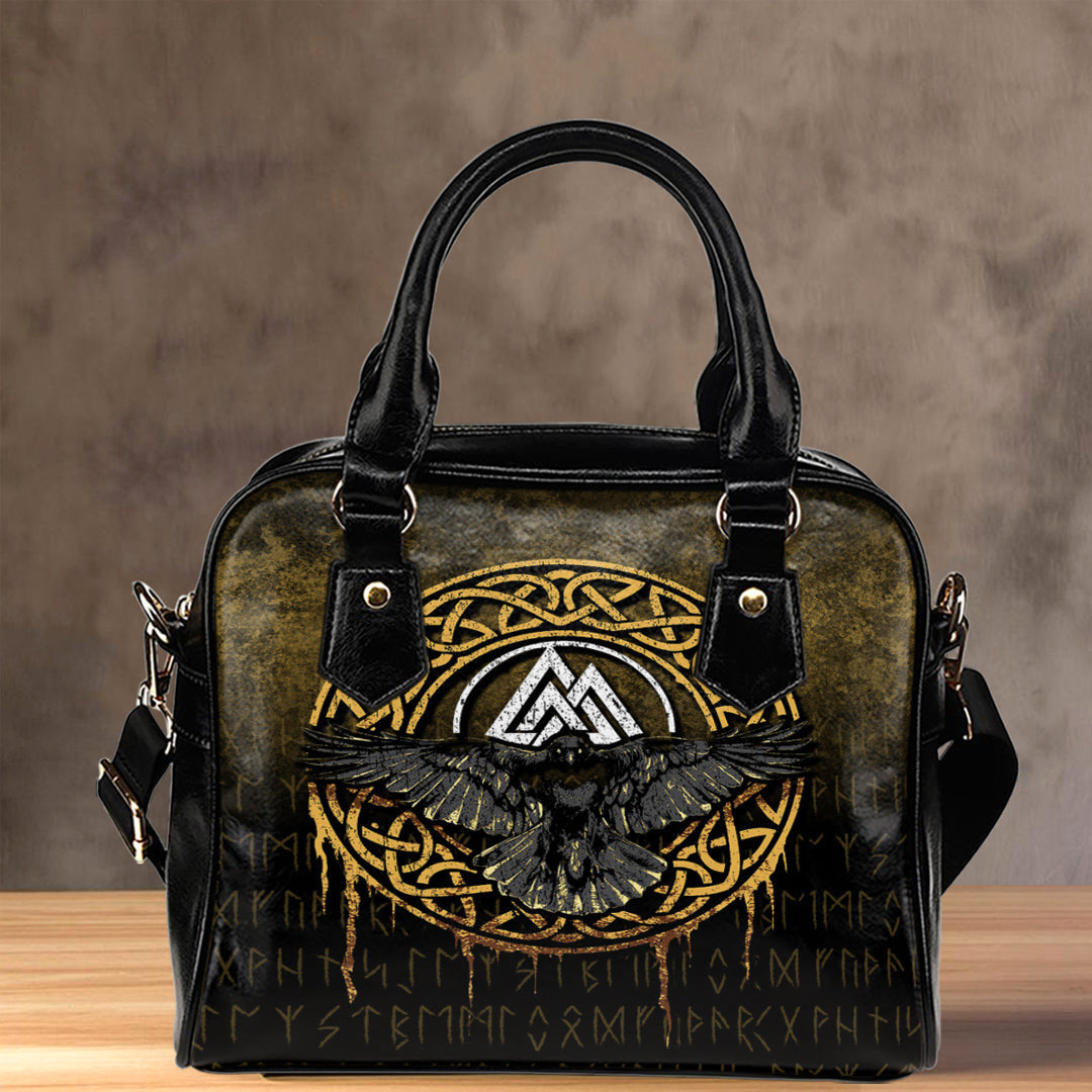 Shoulder Handbag Valhalla Norse Mythology Raven Black Crow Viking Shoulder Handbag