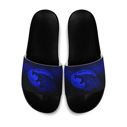 Slide Sandals Fenrir Viking 3D Tattoo Blue Version Slide Sandals