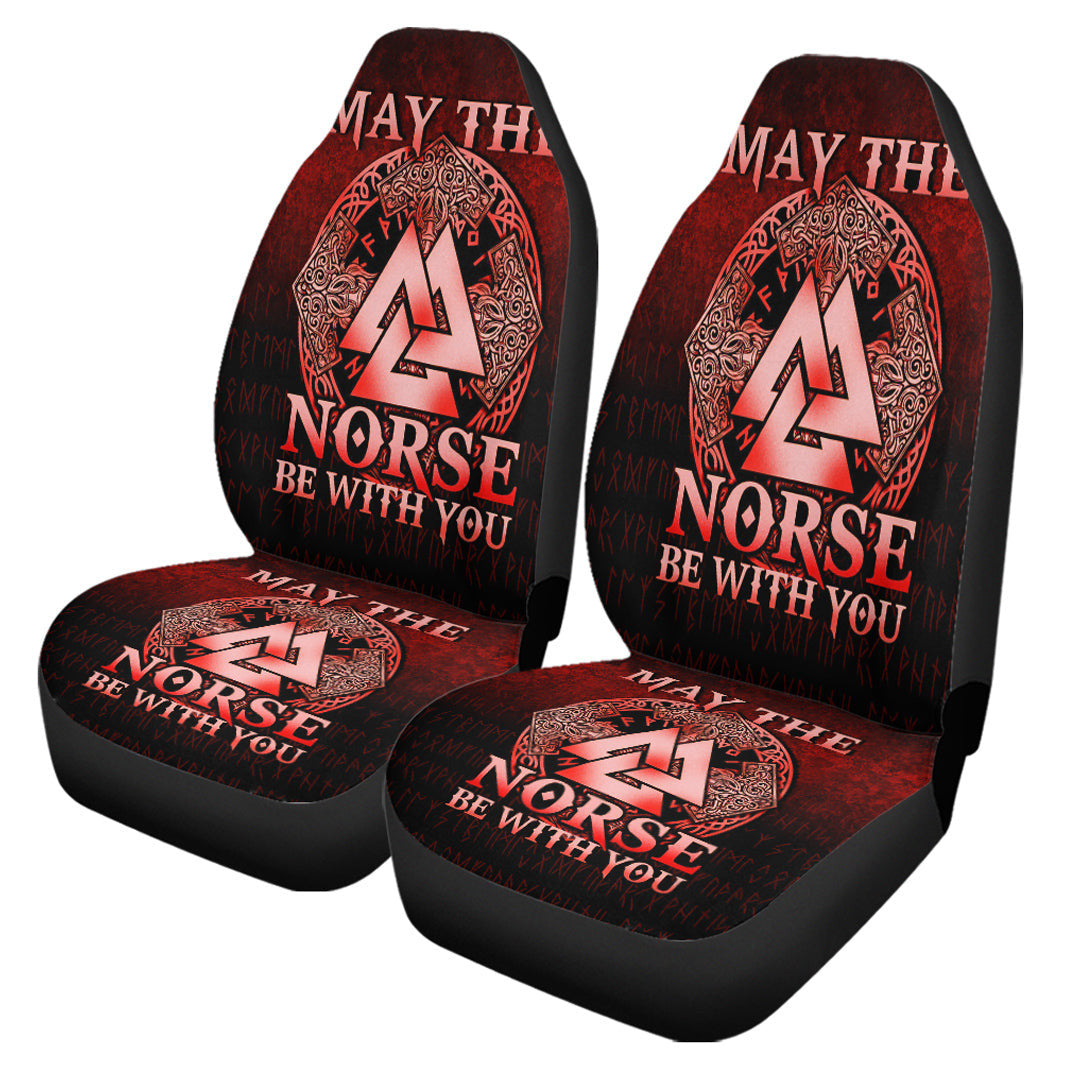 Car Seat Covers May The Norse Be With You Viking Red Version Car Seat Covers