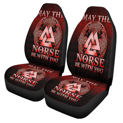 Car Seat Covers May The Norse Be With You Viking Red Version Car Seat Covers