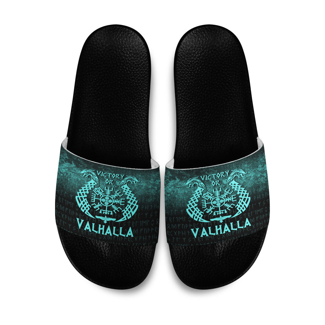 Slide Sandals Victory or Valhalla Cyan Version Slide Sandals