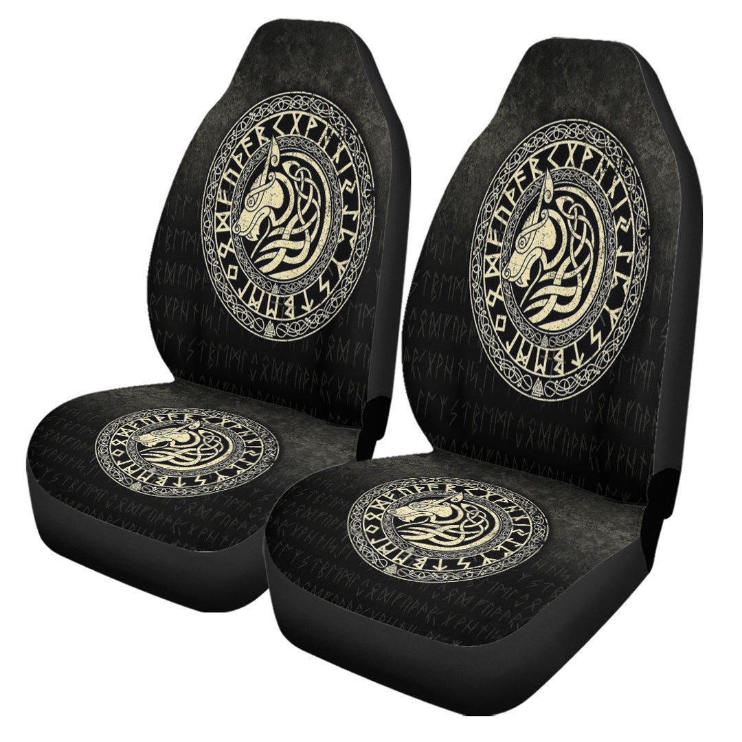 Car Seat Covers Viking Wolf Gold Version Car Seat Covers
