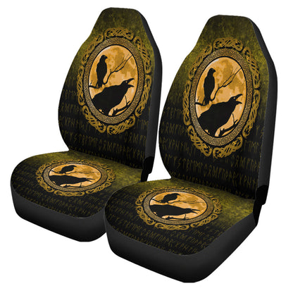 Car Seat Covers Vikings Huginn Muninn Odin’S Ravens Gold Version Car Seat Covers