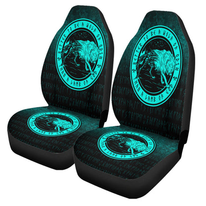 Car Seat Covers Wolf Of Odin Cyan Version Car Seat Covers