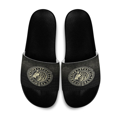 Slide Sandals Viking Wolf Gold Version Slide Sandals