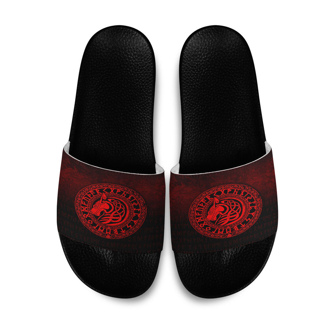 Slide Sandals Viking Wolf Red Version Slide Sandals
