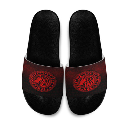 Slide Sandals Viking Wolf Red Version Slide Sandals