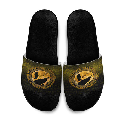 Slide Sandals Vikings Huginn Muninn Odin’s Ravens Gold Version Slide Sandals