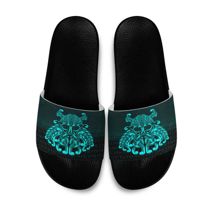 Slide Sandals Vikings Odin Valhalla Cyan Version Slide Sandals