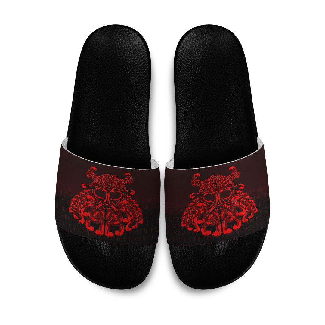 Slide Sandals Vikings Odin Valhalla Red Version Slide Sandals