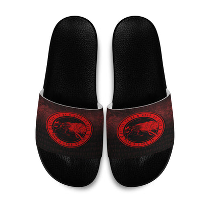 Slide Sandals Wolf Of Odin Red Version Slide Sandals