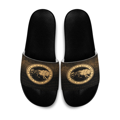 Slide Sandals Wolf Of Odin Gold Version Slide Sandals