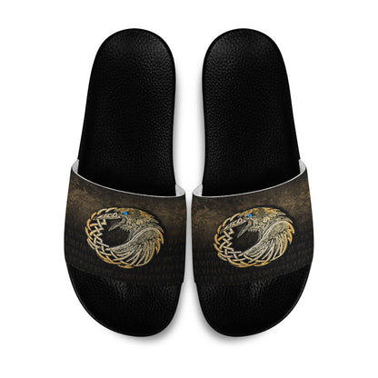 Slide Sandals Vikings Raven Gold Version Slide Sandals