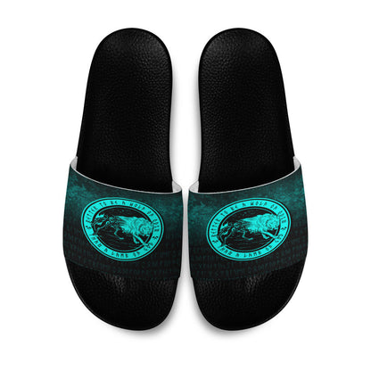 Slide Sandals Wolf Of Odin Cyan Version Slide Sandals
