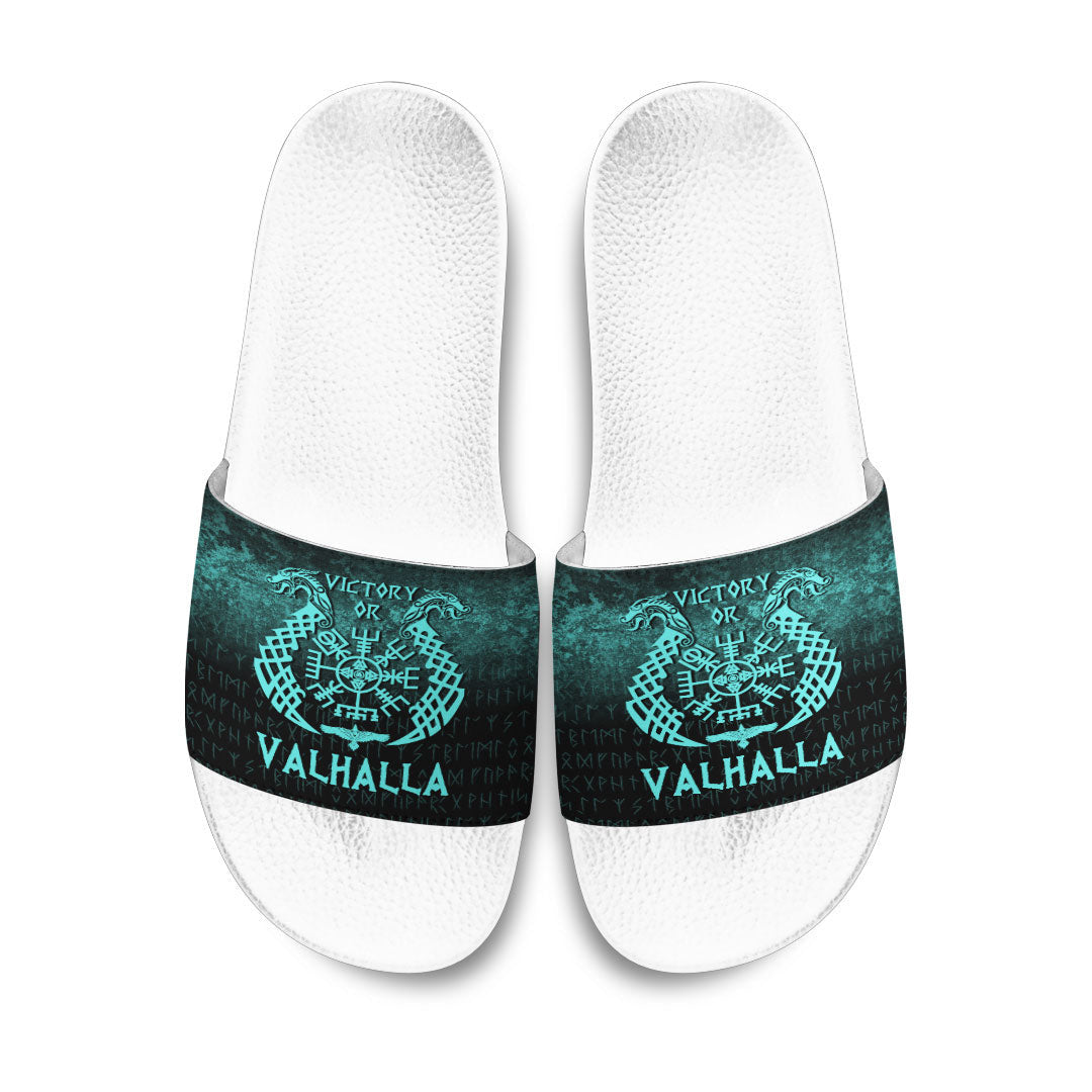 Slide Sandals Victory or Valhalla Cyan Version Slide Sandals