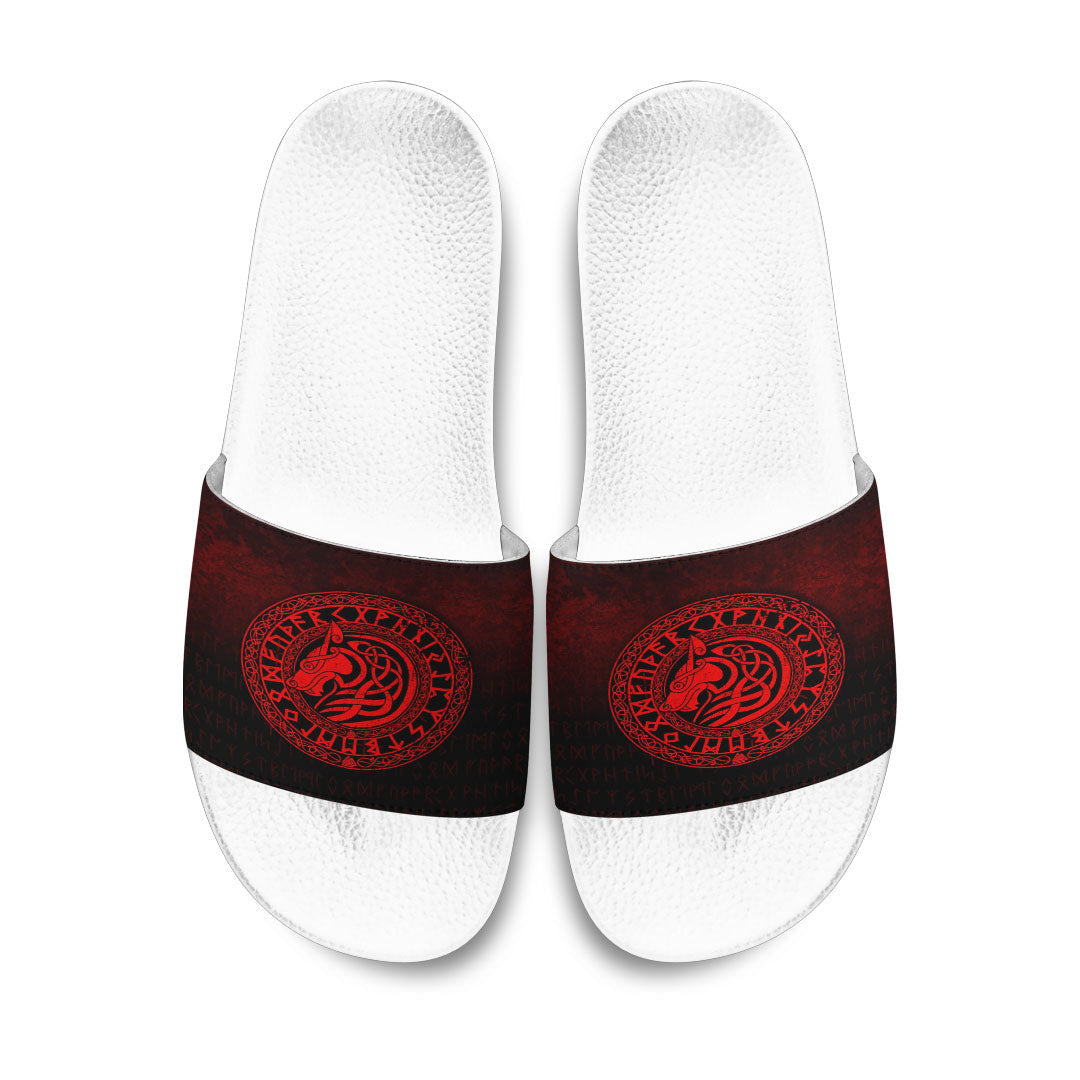 Slide Sandals Viking Wolf Red Version Slide Sandals