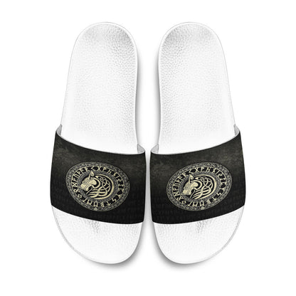 Slide Sandals Viking Wolf Gold Version Slide Sandals